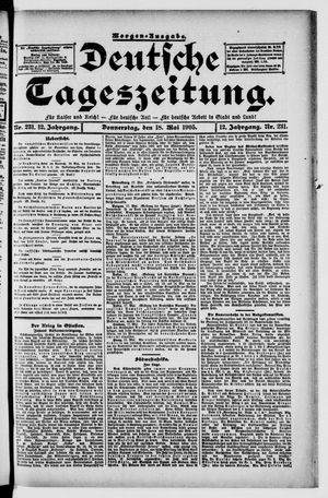 Deutsche Tageszeitung vom 18.05.1905
