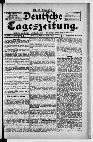 Deutsche Tageszeitung vom 22.05.1905