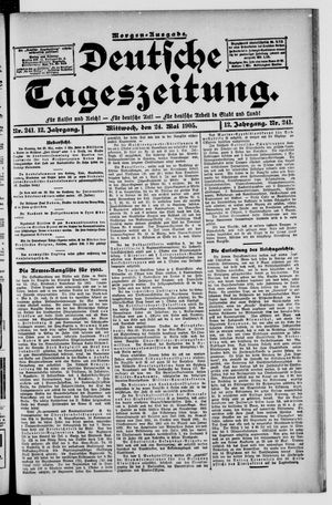 Deutsche Tageszeitung vom 24.05.1905
