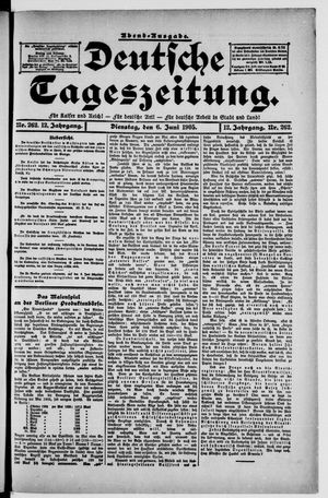 Deutsche Tageszeitung vom 06.06.1905