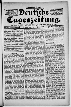 Deutsche Tageszeitung on Jun 10, 1905