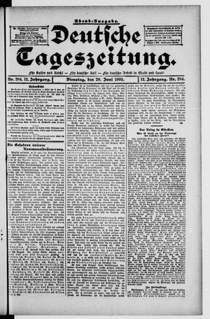 Deutsche Tageszeitung on Jun 20, 1905
