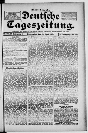 Deutsche Tageszeitung on Jun 22, 1905