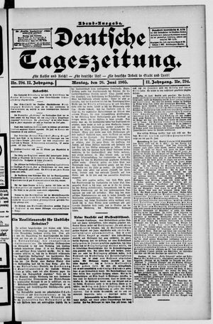Deutsche Tageszeitung on Jun 26, 1905