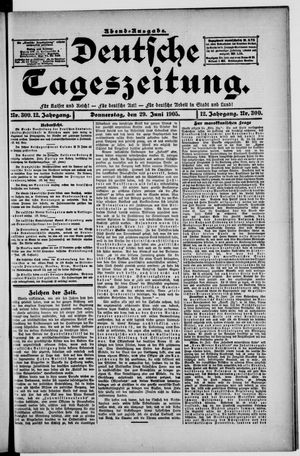 Deutsche Tageszeitung on Jun 29, 1905