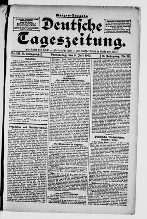 Deutsche Tageszeitung on Jul 6, 1905