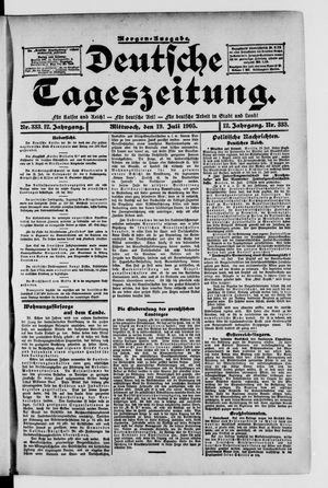 Deutsche Tageszeitung on Jul 19, 1905