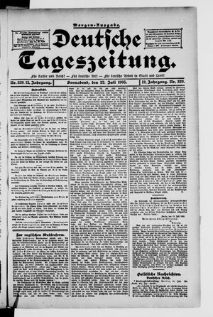 Deutsche Tageszeitung on Jul 22, 1905