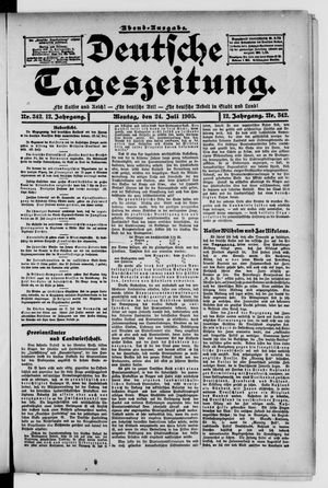 Deutsche Tageszeitung vom 24.07.1905