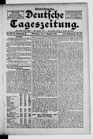 Deutsche Tageszeitung on Aug 1, 1905