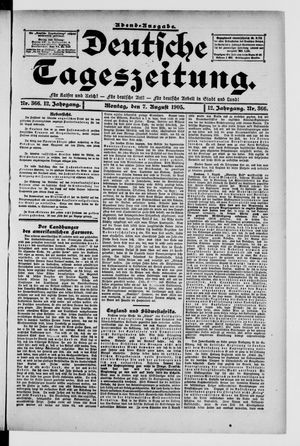 Deutsche Tageszeitung on Aug 7, 1905