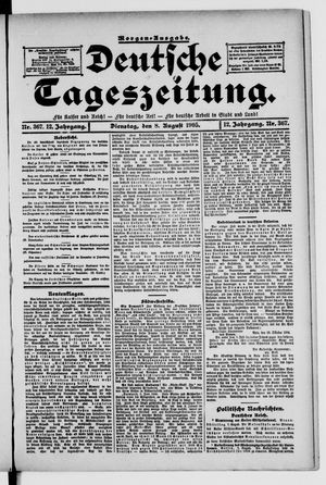 Deutsche Tageszeitung vom 08.08.1905