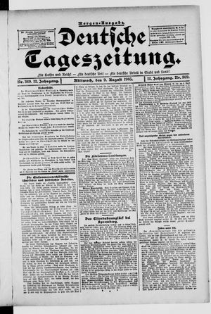 Deutsche Tageszeitung on Aug 9, 1905