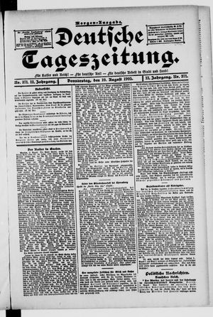 Deutsche Tageszeitung on Aug 10, 1905