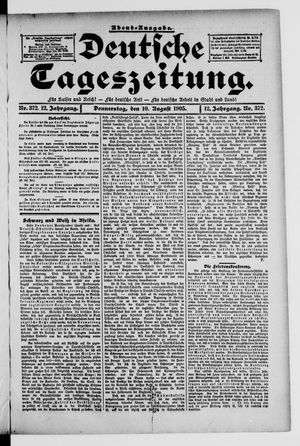 Deutsche Tageszeitung on Aug 10, 1905