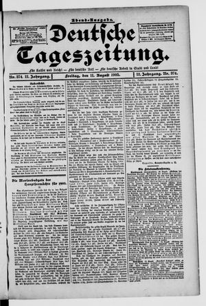 Deutsche Tageszeitung vom 11.08.1905