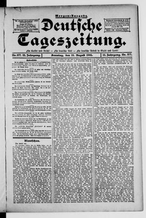 Deutsche Tageszeitung vom 13.08.1905