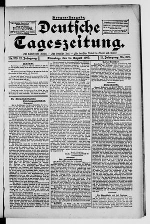 Deutsche Tageszeitung on Aug 15, 1905