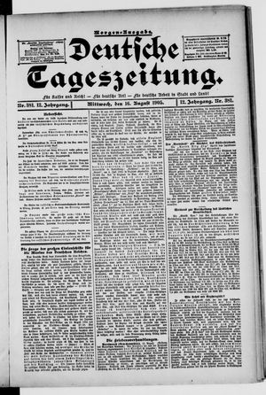 Deutsche Tageszeitung vom 16.08.1905