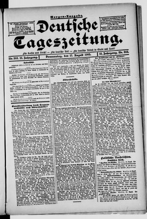 Deutsche Tageszeitung vom 17.08.1905