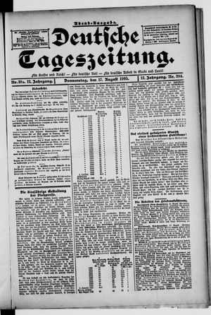 Deutsche Tageszeitung vom 17.08.1905