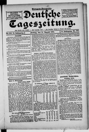 Deutsche Tageszeitung vom 18.08.1905
