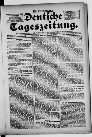 Deutsche Tageszeitung on Aug 20, 1905