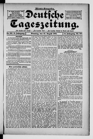 Deutsche Tageszeitung on Aug 22, 1905