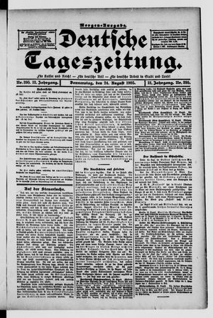 Deutsche Tageszeitung on Aug 24, 1905