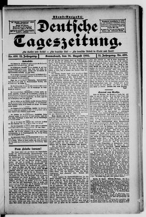 Deutsche Tageszeitung vom 26.08.1905