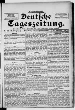 Deutsche Tageszeitung vom 02.09.1905