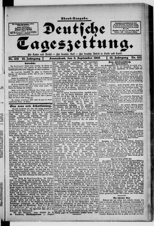 Deutsche Tageszeitung vom 02.09.1905