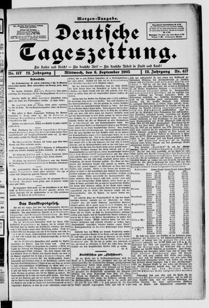 Deutsche Tageszeitung on Sep 6, 1905