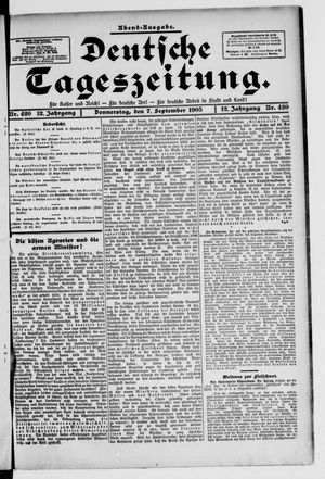 Deutsche Tageszeitung vom 07.09.1905