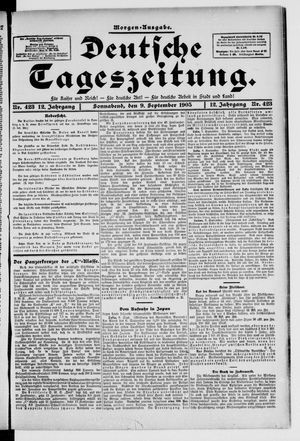 Deutsche Tageszeitung on Sep 9, 1905