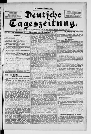 Deutsche Tageszeitung vom 12.09.1905