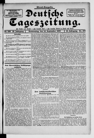 Deutsche Tageszeitung on Sep 14, 1905