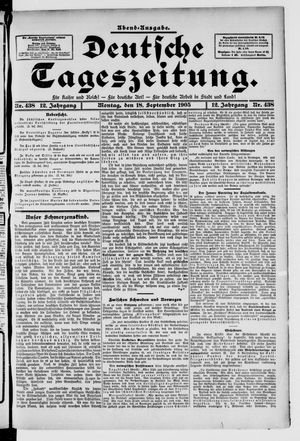 Deutsche Tageszeitung vom 18.09.1905