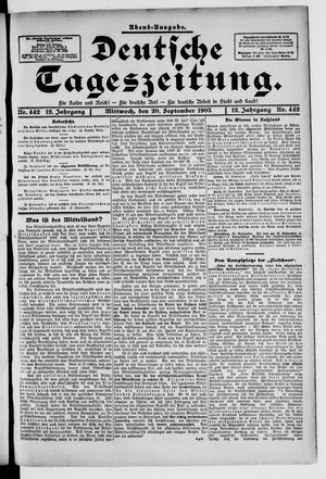 Deutsche Tageszeitung on Sep 20, 1905