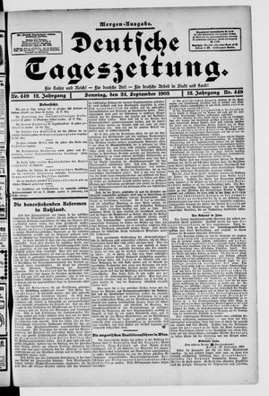 Deutsche Tageszeitung on Sep 24, 1905