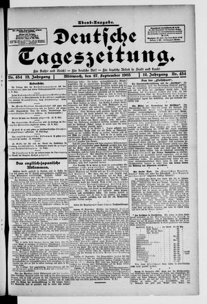 Deutsche Tageszeitung vom 27.09.1905