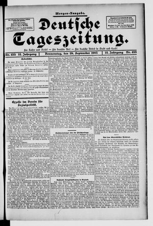 Deutsche Tageszeitung on Sep 28, 1905