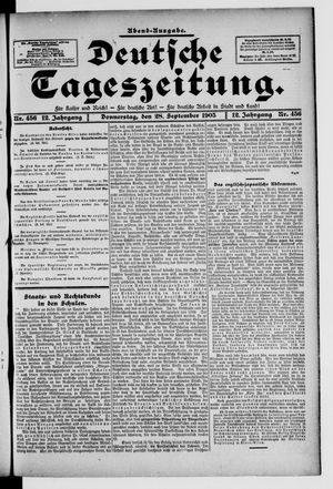 Deutsche Tageszeitung on Sep 28, 1905