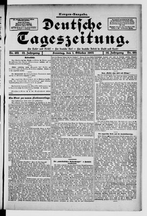 Deutsche Tageszeitung on Oct 1, 1905