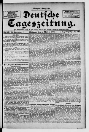 Deutsche Tageszeitung on Oct 4, 1905