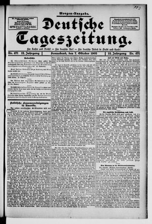 Deutsche Tageszeitung on Oct 7, 1905