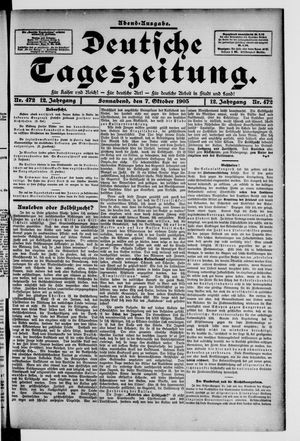 Deutsche Tageszeitung on Oct 7, 1905
