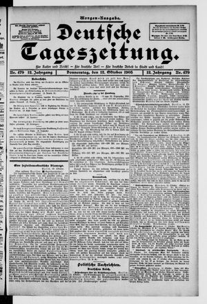 Deutsche Tageszeitung vom 12.10.1905