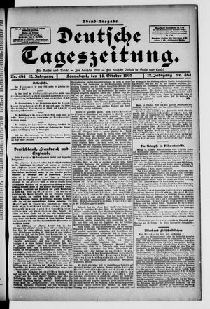 Deutsche Tageszeitung on Oct 14, 1905