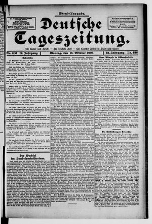 Deutsche Tageszeitung on Oct 16, 1905